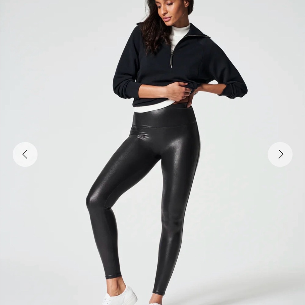 Spank faux leather leggings